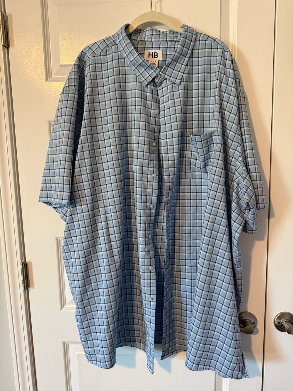 Harbor Bay Blue and White Plaid Button-Down Shirt